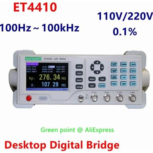 ET4410 Desktop LCR Digital Bridge Benchtop Digital Electric Bridge Tester Capacitance Measure Meter Resistance Inductance Tester