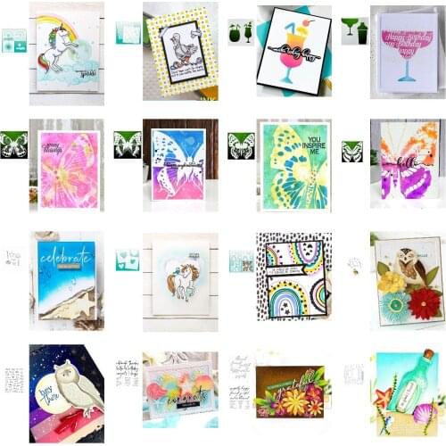 New Drift Bottle Summer Cold Drink Butterfly Cutting Dies & Stamps Scrapbook Dariy Decoration Stencil Embossing Template Diy