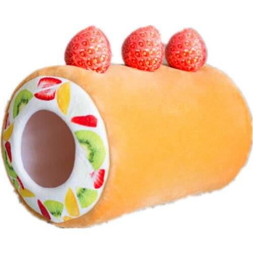 Pet Plush Cat and Dog Mat Super Soft Kennel Cat Litter Winter Warm Tunnel Pet Mat Fruit Puppy Supplies Washable Semi-enclosed