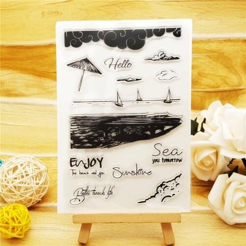 11*16CM Blue Sky Transparent Clear Stamps / Silicone Seals Roller Stamp For DIY Scrapbooking Photo Album/Card Making