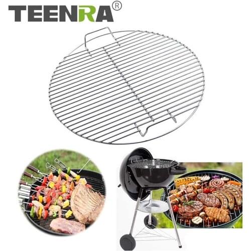 TEENRA Round Stainless Steel Barbecue Mesh Net Non-stick Cook Grill Grid Grate Kitchen Cooking Outdoor Camping BBQ Tool