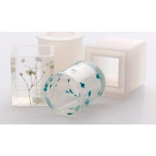 Silicone Mold Epoxy Resin DIY Pen Container Organizer Square Round Storage Holder Silica Molds Crafts Jewelry Making Charms