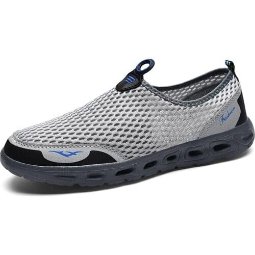 Similarfree Summer Walking Shoes 35-48 Couple Running Shoe Breathable Slip-On Sneakers Waterproof Cheap Men Loafers Shoes