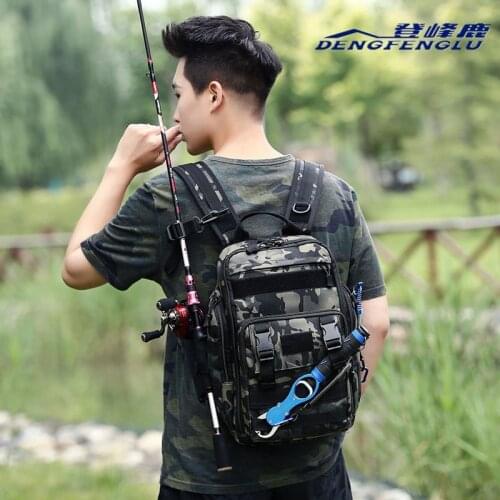 Fishing Tackle Bag Backpack Tactical Waterproof Shoulder Backpack Pack Chest Bag for Fishing fishing grip fishing pliers set kit