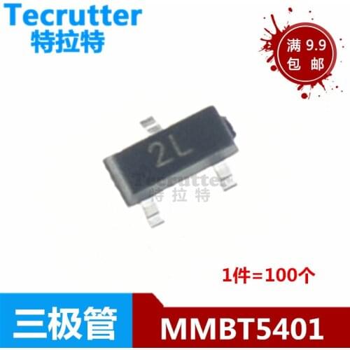 100pcs MMBT5401 2L SOT-23 PNP -150V 0.6A Triode