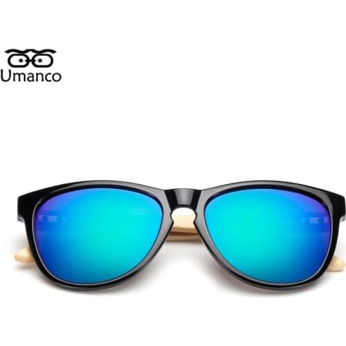 Umanco 2021 Retro Sunglasses for Women Men Bamboo Frame Round Wooden Vintage Eyewear Unisex Male Eyeglasses Fashion Goggles