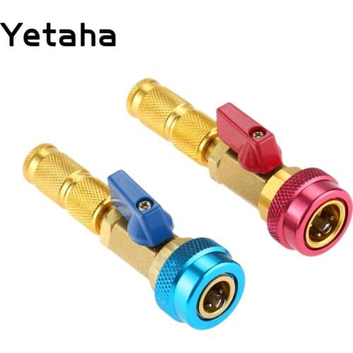 Yetaha 2Pcs A/C R134A R12 Valve Core Quick Remover Tool High/ Low Car Air Conditioning Installer Valve Repair Tools Kit