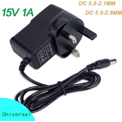 1PCS 15V1A AC 100V-240V Converter Switching Power Adapter DC 15V 1000mA Power Supply UK Plug Tablet Charger WallMount Type