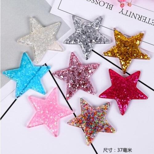 10pcs/lot Cute Shiny Resin Five-pointed Star Flatback Cabochon DIY Scrapbooking Decorative Craft Making