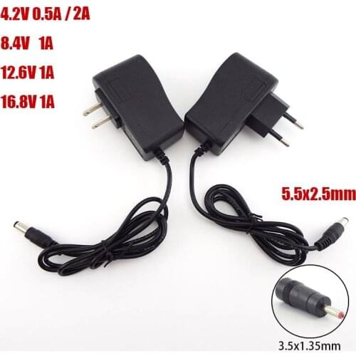AC 100-240V DC 4.2V 8.4V 12.6V 16.8V 1A 1000MA Adapter Power Supply 8.4 12.6 16.8 V Volt charger plug for 18650 lithium battery