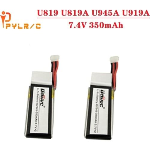 2Pcs/set 7.4V 350mAh Lipo Battery 402545 2S for UDI U819 U819A U945A U919A RC Helicopter 3D Flip Drone RC Quadcopter Spare Parts