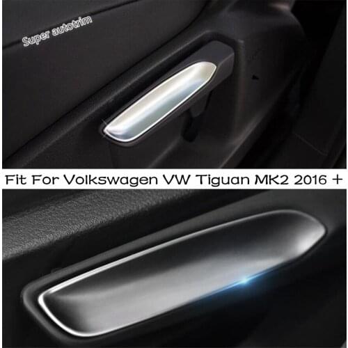 Lapetus ABS Accessories Interior Parts Car Seat Adjustment Wrench Cover Trim 2PCS Fit For Volkswagen VW Tiguan MK2 2016 - 2021