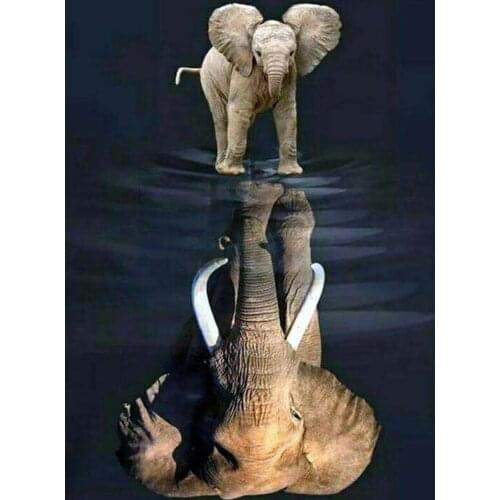 5D Full Diamond Painting Animal Shadow Embroidery Cross Stitch Mosaic Elephant Home Decoration Wall Decor Handmade Diy Gift