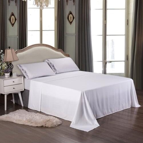 White solid Bedding Set Queen Super King size Bed sheet set Luxury Embroidery Bedding sheet Duvet Cover set pillowcase set