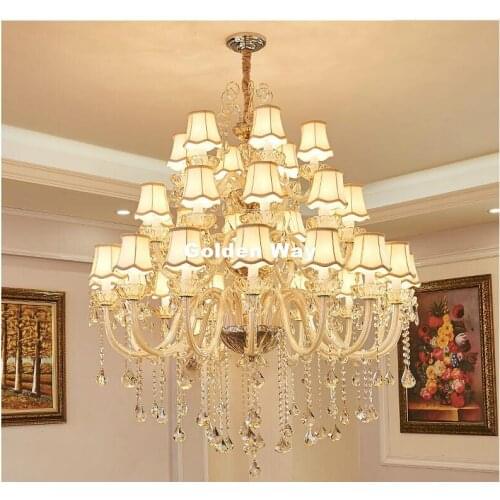 Free Shipping European Hotel Chandelier E14 LED Lamparas Retro Cognac Chandelier Cristal Lustre Penthouse AC Cystal Chandelier