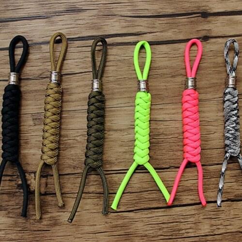 1PC Titanium Paracord Beads Knife Beads With Lanyard Hand-woven Paracord Rope Cord EDC Beads Pendants Outdoor Accessories