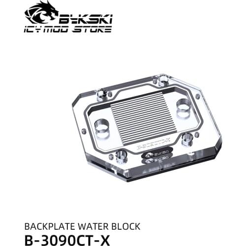 Bykski Video Cards Backplate Water Block For Geforce RTX 3090 GPU PC Water Cooling System Copper Acrylic Heatsink B-3090TC-X