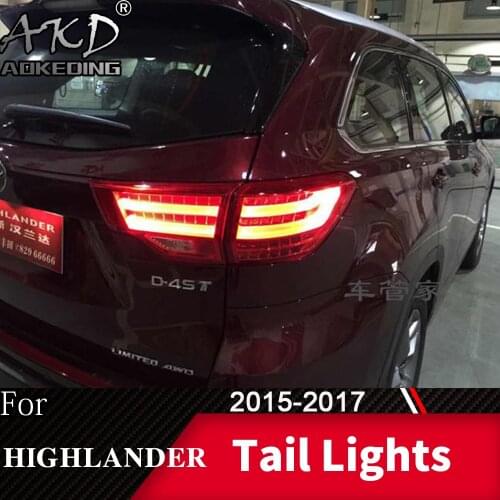 For Car Toyota Highlander Kluge 2015-2020 Tail Lamp LED Fog Lights Day Running Light DRL Tuning Car Accessories Tail Lights