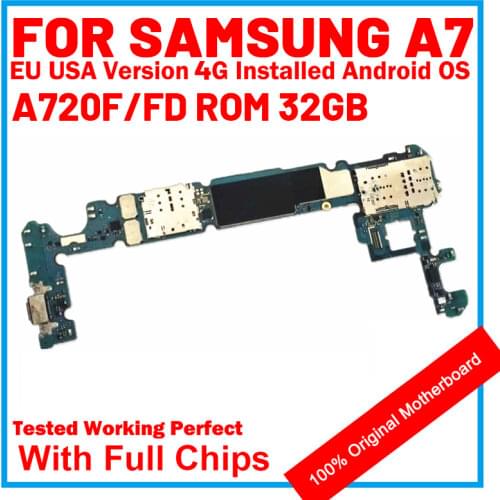 For Samsung Galaxy A7 A720F A720FD Motherboard Single/dual Sim With Full Chips Test Mainboard Android OS Logic Board