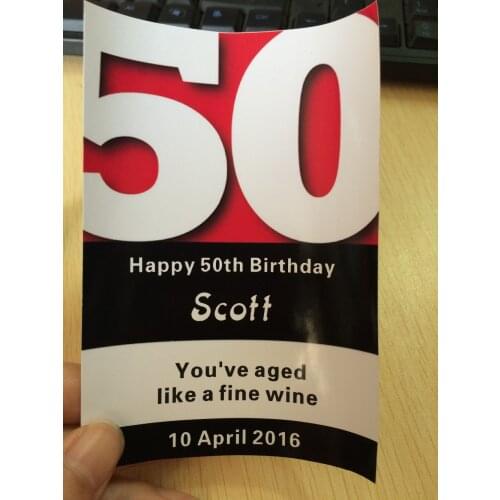 10 units custom 10pieces Your decide name Custom PERSONALISED adult age 50th BIRTHDAY WINE, CHAMPAGNE or BEER/CIDER BOTTLE LABEL