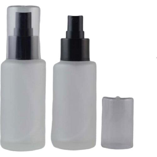 Hot Sale Column Emulsion Press Pump Bottle Refillable Forsted Glass Skin Care Tool Empty Spray Travel Bottle 80ml 10pcs/lot