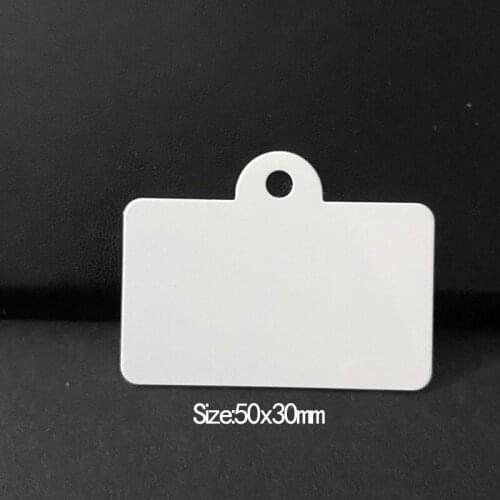 50x30mm Personalized DIY Pet Sublimation Dog Cat Tags Heat Transefer Printing Both-sides White Blank Keyring Name Tag Pendant