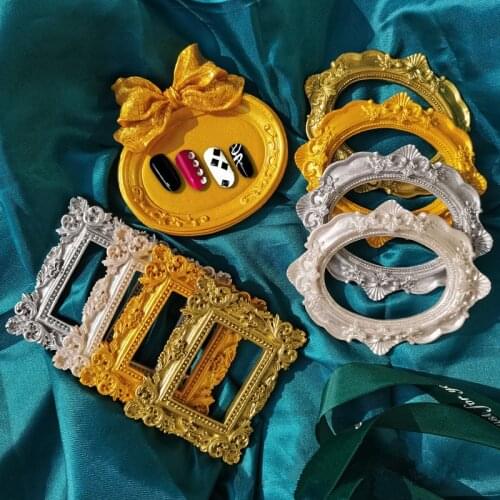 INS Golden Retro Photo Frame For Nail Art Jewelry Decoration Photography Background Shooting Photo Props Fotodoek Achtergrond