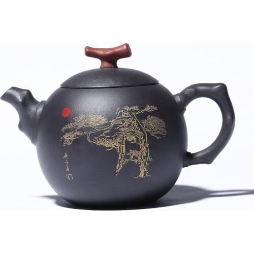 Famous Purple Clay Teapot, Raw Ore, Black Mud Family, Old Materials, Purple Gas, Donglai Kungfu Tea Set, Teapot