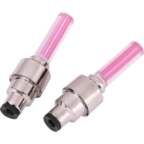 2PCS New LED Bicycle Lights Wheel Tire Valve Caps Bike Accessories Cycling Lantern Spokes Bike Lamp Color blue Green Pink Yellow