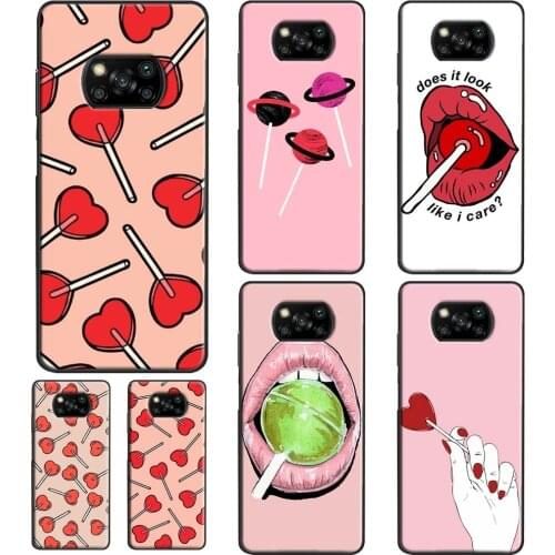 Red Lollipops For Xiaomi Mi 11 Lite 10T Pro Mi Note 10 Lite Mi 11 Ultra Phone Case For POCO X3 Pro F3 M3