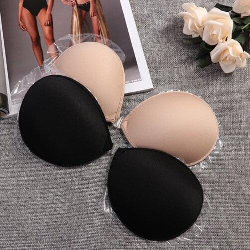 Sexy Womens bra Invisible Push Up Bra Self-Adhesive Silicone Seamless Front Closure Sticky Backless Strapless Bra