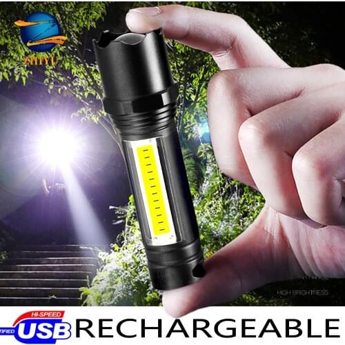 XPE+COB MINI Flashlight Rechargeable Lantern 3 Lighting Modes Torch Working Flashlighting Waterproof Bike Lamps with Pen Clip