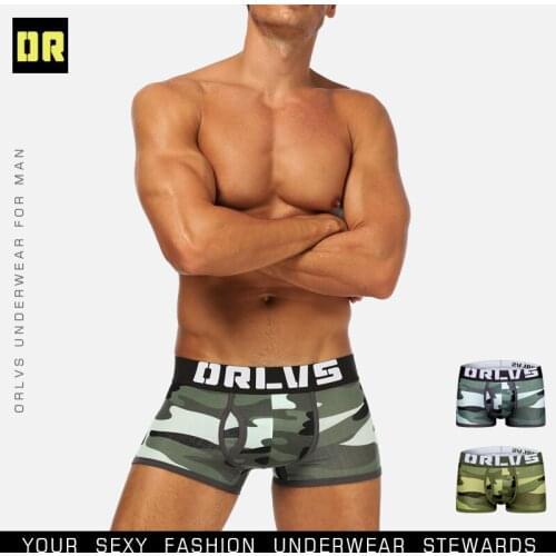 ORLVS Brand Male Boxershort Sexy Men Underwear Cotton Panties Breathable Penis Pouch Cueca Homme Comfortable Underpants Boxer