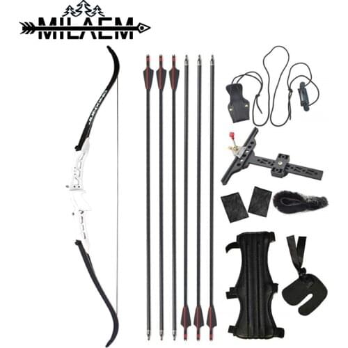 18-40 lbs Recurve Bow Arrow Set Right Hand Takedown Aluminum Alloy Riser Handle for Shooting Practice Beginner Archery Hunting