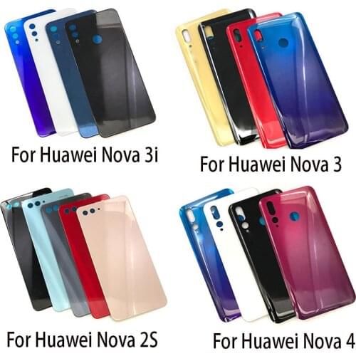 New For Huawei Nova 4 3 3i 2 2S Battery Back Cover Glass Rear Door Replacement Housing STICKER Adhesive