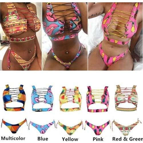New Summer Sexy Women Beach Swimming Cheeky Bikini Set Female Bottom Thong Traingle Swimwear Bathing Two-Piece Suit Beachwear