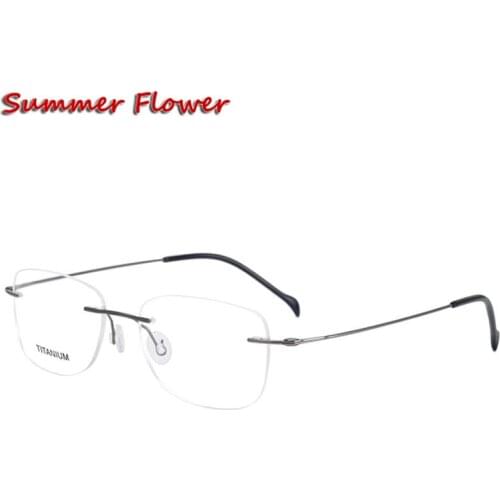 2 g Men Prescription Eyeglasses Graduation Lenses Light Optical Frames Rimless Titanium Spectacle Frame for Women