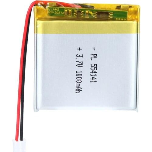 Mejuew 3.7V 1000mAh 554141 Rechargeable Lipo Battery with JST Connector