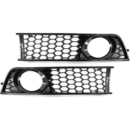 1 Pair Front Bumper Lower Side Fog Light Grilles Fog Lamp Covers for Audi A4 B6 Sedan 2001-2005