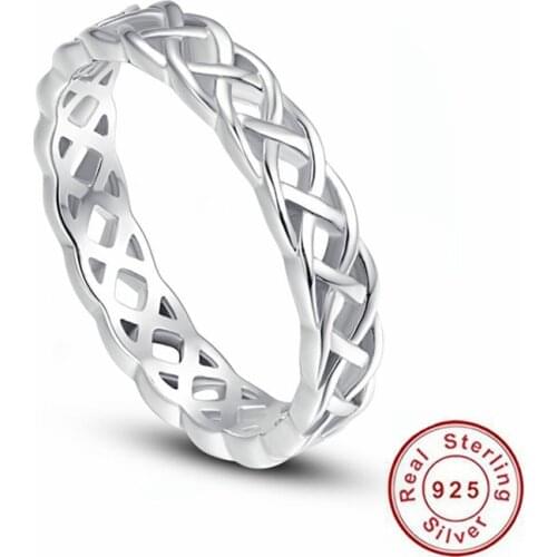 Silver Knot Eternity Band Rings for Women 925 Sterling Silver Hollow Out Fine jewelry Anniversay Ring Gift