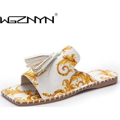 Womens Slippers Fashion Tassels Summer Shoes Brand Beach Slides Retro Mules Shoes Ladies Flat Slipper Outdoor Shoes Women 2021