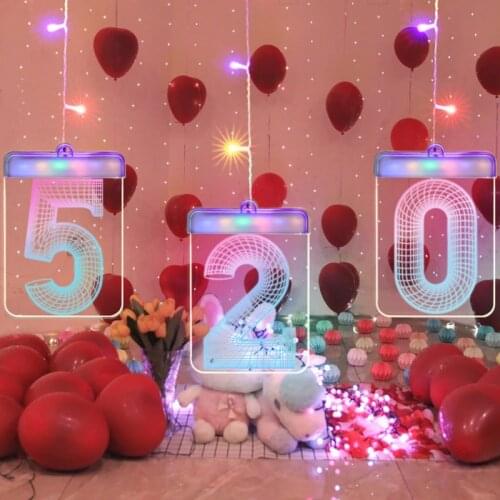 DIY Warm White LED Letter Light Sign Marry Me Happy Birthday Party Decor Wedding Party Accessories