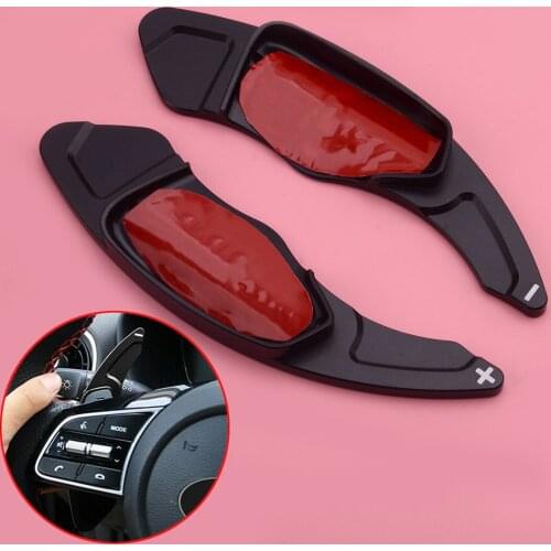 1 Pair Aluminium Alloy Black Steering Wheel Shift Shifter Paddle Extension Fit For Kia Forte 2019 2020