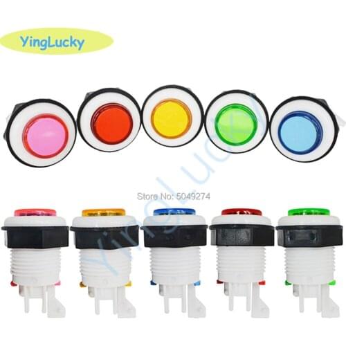 Yingluck 8pcs Arcade Happ Style Push Button With Micro Switch American Bracket Buttons for DIY Arcade Game Parts