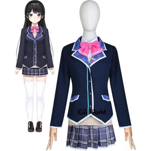 YouTuber Vtuber Hololive Tsukino Mito Suit School Uniform Outfit Cosplay Costumes