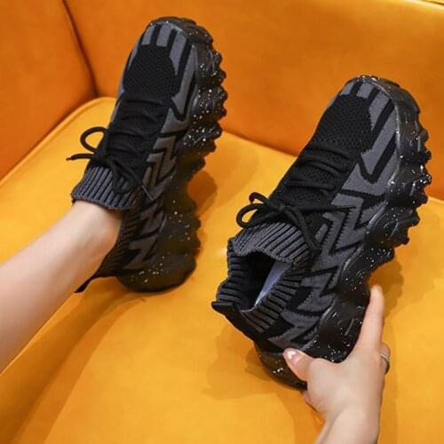 2021 Women Platform Sneakers Woman Autumn Sport Shoes Female Casual Vulcanized Ladies Plus Size Lace Up Mesh Breathable Footwear