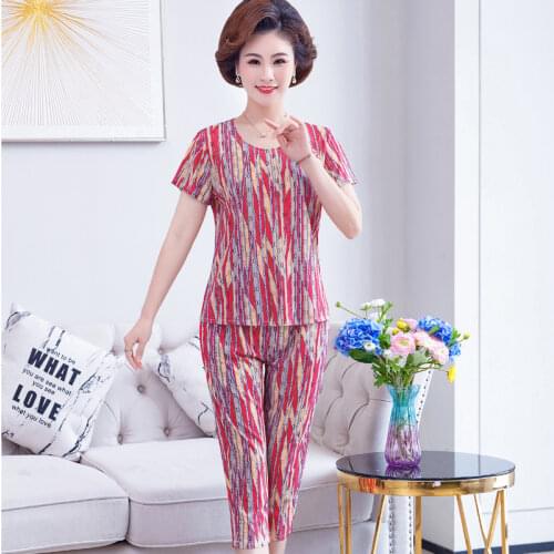 New Summer Two Piece Sets Women Short Sleeve T-shirts and Elastic Waist Harem Pants 2 Piece Set Plus Size Women Clothing XL-5XL