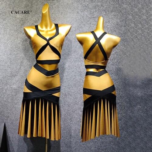 SALE Sexy Latin Dance Dress Women Latina Salsa Latin Dance Competition Dresses Fringe CHEAP D1046 Ruffled Hem Backless