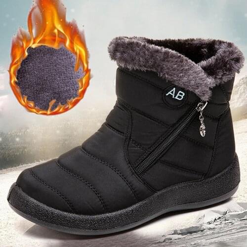 Snow Boots Womens Boots Non-slip Women Winter Boots Fur Warm Ankle Boots For Women Down waterproof Booties Botas Mujer 35-43