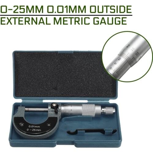 0-25mm 0.01mm Outside External Metric Gauge Micrometer Machinist Measuring with Box Accurate Measuring Tool